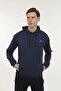 سويت شيرت بغطاء للرأس باللون الأزرق الداكن للرجال BASIC HOODIE 3PR