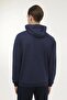 سويت شيرت بغطاء للرأس باللون الأزرق الداكن للرجال BASIC HOODIE 3PR - 2
