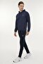 سويت شيرت بغطاء للرأس باللون الأزرق الداكن للرجال BASIC HOODIE 3PR - 3