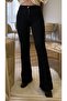 High Waist Flexible Black Flared Jeans Trousers (buy 1 size larger)