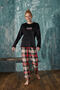 13351-57 Plaid Soft Velvet Pajama Set (MOTHER GIRL'S COMBINABLE) - 3