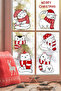 Cute Christmas Cats and Snowflakes New Year Window Wall Sticker Set