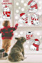 Cute Christmas Cats and Snowflakes New Year Window Wall Sticker Set - 3