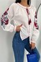 Women's New Season Tasseled Balloon Sleeve Embroidered Cotton Blouse - 5