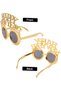 Imported Luxury Women's Kids Men's Unisex Happy New Year Gold Gold Party Christmas Glasses New Year Glasses - 4