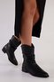 Women's Archie Black Skin Bellows Flat Heeled Boots Black Skin - 2