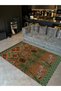 Safari Theme Tiger and Ethnic Patterned Woven Base Decorative Carpet 1734 - 3