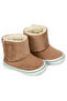 Newborn Ilkadım Home Booties, Anti-Sweat Antibacterial Welsoft Fur Lined Brown Corded Boots