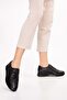 Genuine Leather Anatomical Sole Comfortable Rubber Laced Shoes elnr.5806 Black - 2