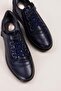 Genuine Leather Anatomical Sole Comfortable Rubber Laced Shoes elnr.5806 Navy Blue - 8