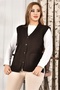 Women's Button-Down Knitwear Mother's Vest Plus Size Non-Pilling Pocket Comfortable Fit Fan Pattern - 3