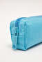 01106 Turquoise Crinkle Fabric Unisex Single Compartment Water Resistant Finger Pen Holder Pencil Case - 5