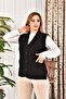 Women's Button-Down Knitwear Mother's Vest Plus Size Non-Pilling Pocket Comfortable Fit Fan Pattern - 2