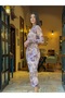 Women's Midi Length Floral Patterned 2-Piece Tulle Dress - 2