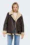 Women's Onlnewlis Faux Leather Coat 15300262 Brown - 4
