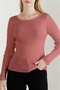 Women's Dusty Rose Boat Neck Knitwear Sweater