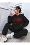 SEBESTA FASHİON Unisex SMILE PRINTED HOODED OVERSIZE TRACKSUIT