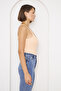 Women's Cotton Fabric Back Cross Strap Detailed Orange Body Bodysuit 13501 - 6