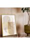 Gold Metal Framed Collage Drawing Abstract Theme Unbreakable Glass Painting - 2