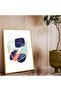 Gold Metal Framed Collage Drawing Abstract Theme Unbreakable Glass Painting - 2