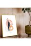 Gold Metal Framed Collage Drawing Abstract Theme Unbreakable Glass Painting - 2