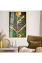Gold Metal Framed Abstract Theme Modern Drawing Unbreakable Glass Painting