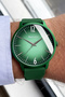 Unisex Wristwatch 3 Atm Waterproof Green Color Silicone Band Aluminum Case FRE2028C3 - 2