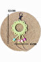 Evil Eye Beaded Green Ring Macrame Keychain - 3