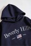 Unisex Navy Blue Beverly Hills Oversize Hooded Printed Sweatshirt beverlyhillshoodi - 3