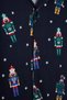 Navy Blue New Year Themed Shirt Collar Regular Fit Knitted 100% Cotton Pajama Set Tmnaw24Pt00048 - 7