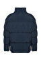 Navy Blue Unisex Oversize Fit Stand Collar Waterproof and Windproof Puffer Winter Coat Tmnaw24Mo00003 - 8