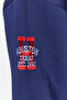 Navy Blue Thick Fleece Inside Embroidery and Button Detailed Stand Collar Oversize Knitted Sweatshirt TWOAW24SW00322 - 5