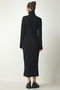 Women's Black High Collar Slit Knitwear Dress BV00110 - 6