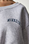 Women's Gray Melange V-Neck Oversize Crop Knitted Sweatshirt MC00239 - 4