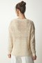 Women's Cream Stylish Pearl Detailed Curved Knit Sweater PF00025 - 8