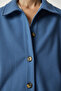 Women's Indigo Blue Buttoned Oversize Shirt Jacket with Pockets DD01263 - 6