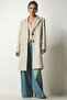 Women's Cream Double Breasted Collar Buttoned Cashmere Coat TO00114