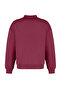 Bordo Kalın İçi Polarlı Fermuarlı Dik Yaka Oversize/Geniş Kalıp Örme Sweatshirt TWOAW24SW00127 - 9
