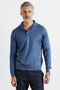 Men's Standard Fit Regular Cut Shirt Polo Collar Knitwear Sweater - 2