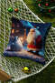 New Year's Themed Santa Claus and Snowman Photo Digital Printed Decorative Throw Pillow - Pillow Case