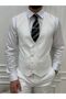 Men's Suit Swallow Collar Italian Cut Slim Fit Jacket Vest Pants - 5