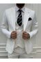 Men's Suit Swallow Collar Italian Cut Slim Fit Jacket Vest Pants - 6