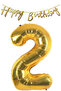Happy Birthday Written Pennant and 2 Numbers Foil Balloon