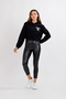 Women's Black Hooded Melbourne Back Printed Crop Sweat - 2