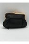 Genuine Lambskin Clip Mother-Woman's Wallet Black Color