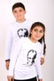 Long Sleeve Cotton Unisex Children's T-Shirt with Ataturk Print and Turkish Flag