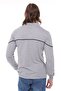Long Sleeve T-Shirt Combed Cotton Polo Collar 100% Cotton Gray Melange Men - 3