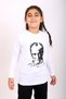 Long Sleeve Cotton Unisex Children's T-Shirt with Ataturk Print and Turkish Flag - 6