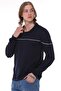 Long Sleeve T-Shirt Combed Cotton Polo Collar 100% Cotton Navy Blue Men