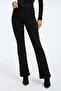 Women's Black Lycra Gabardine Fabric Flared Trousers